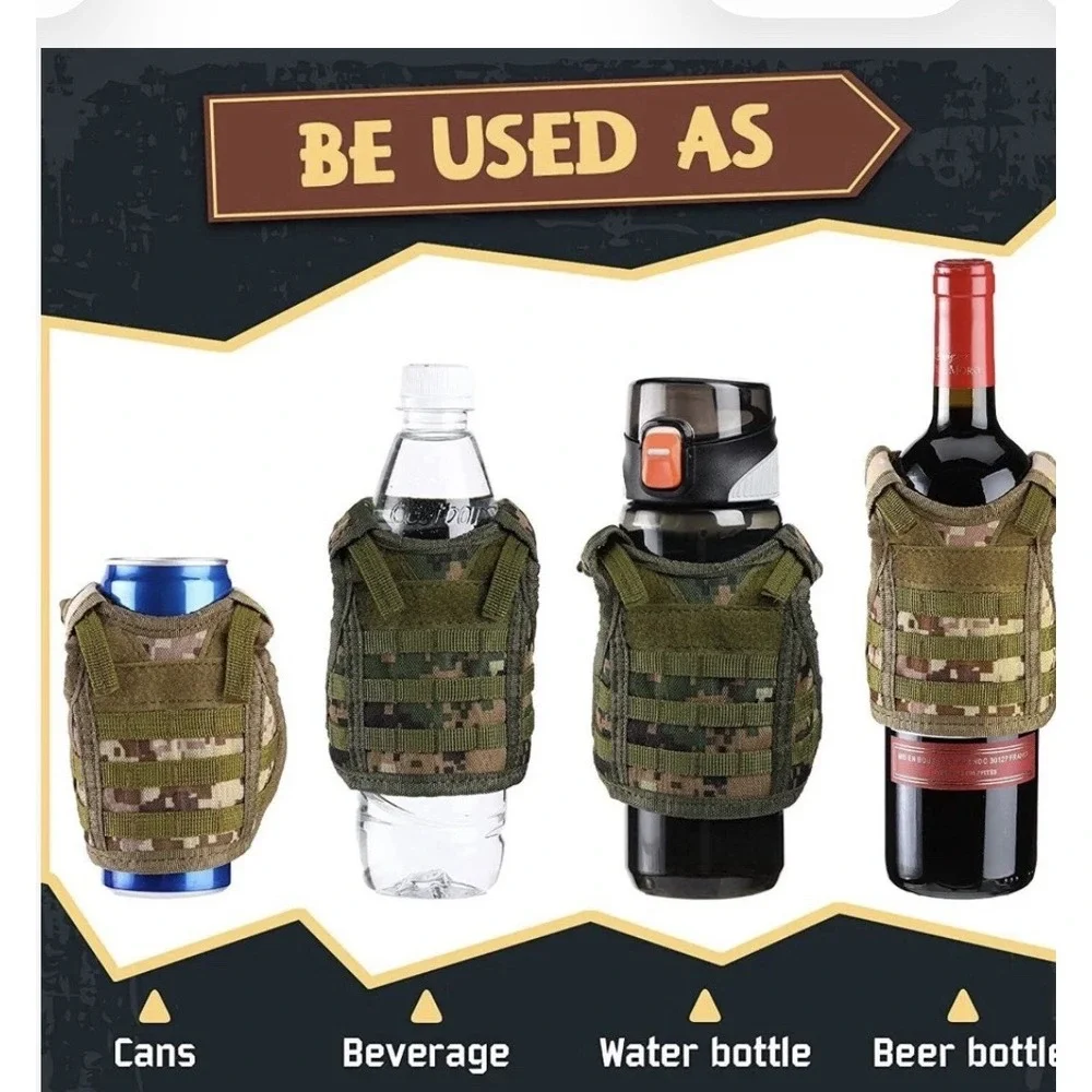 Set 2-Tactical Beer Vest Molle Vest Mini Wine Bottle Cover Vest Cooler Airsoft